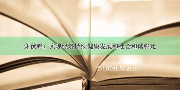 谢伏瞻：实现经济持续健康发展和社会和谐稳定