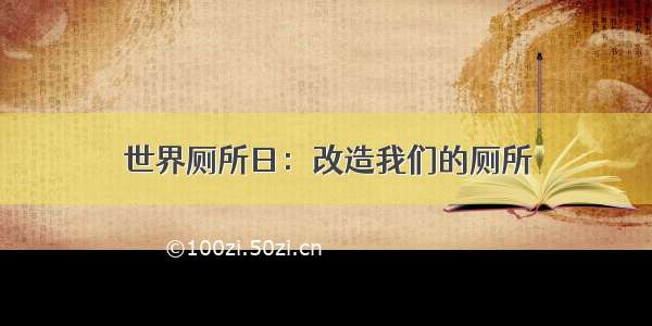 世界厕所日：改造我们的厕所