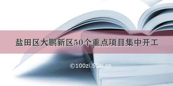 盐田区大鹏新区50个重点项目集中开工