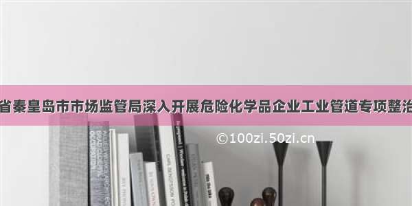 河北省秦皇岛市市场监管局深入开展危险化学品企业工业管道专项整治行动