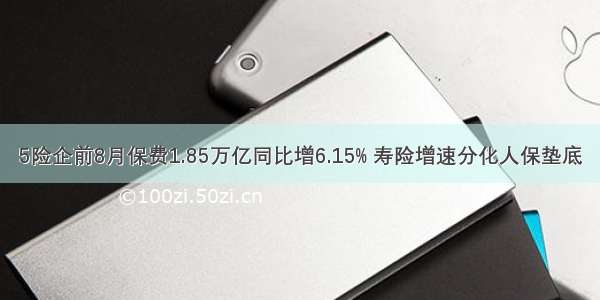 5险企前8月保费1.85万亿同比增6.15% 寿险增速分化人保垫底