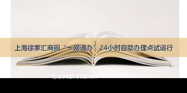 上海徐家汇商圈“一网通办”24小时自助办理点试运行