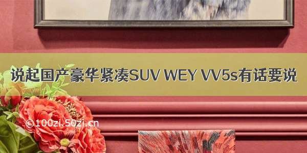 说起国产豪华紧凑SUV WEY VV5s有话要说