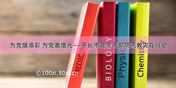 为党旗添彩 为党徽增光——子长市党员干部防汛救灾在行动