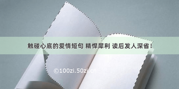 触碰心底的爱情短句 精悍犀利 读后发人深省！