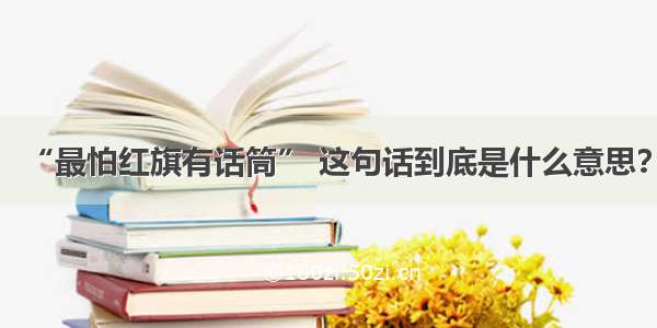 “最怕红旗有话筒” 这句话到底是什么意思？