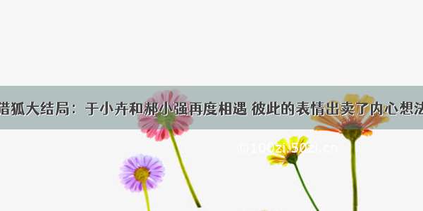 猎狐大结局：于小卉和郝小强再度相遇 彼此的表情出卖了内心想法