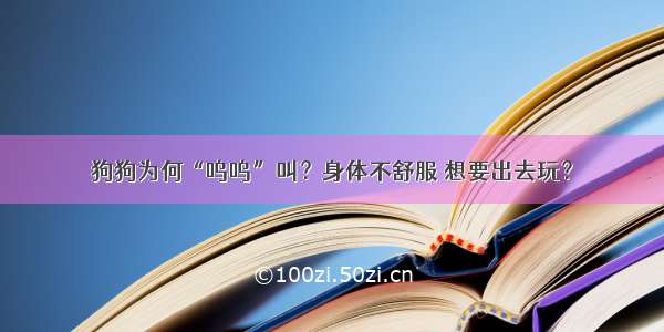 狗狗为何“呜呜”叫？身体不舒服 想要出去玩？