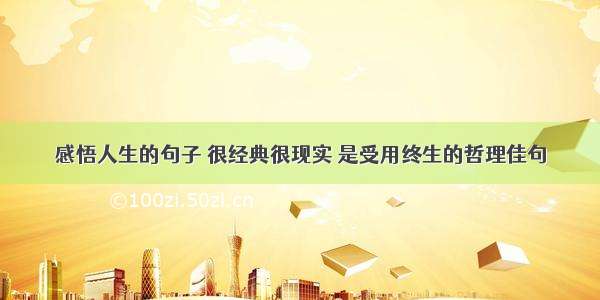 感悟人生的句子 很经典很现实 是受用终生的哲理佳句