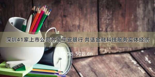 深圳41家上市公司齐聚平安银行 共话金融科技服务实体经济