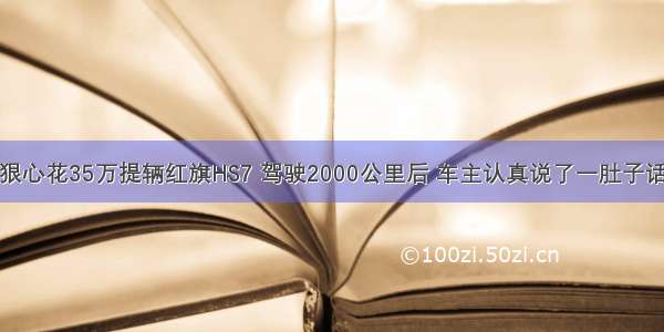 狠心花35万提辆红旗HS7 驾驶2000公里后 车主认真说了一肚子话