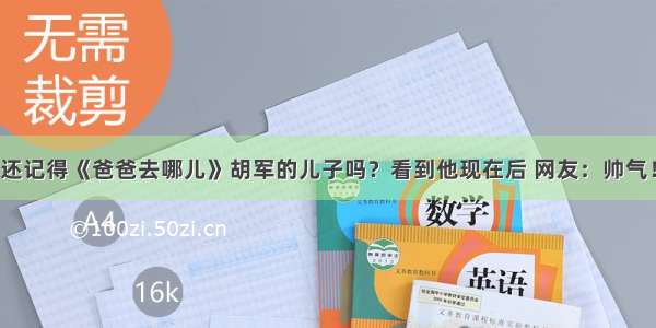 还记得《爸爸去哪儿》胡军的儿子吗？看到他现在后 网友：帅气！