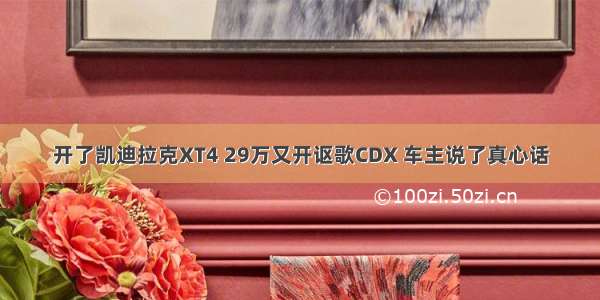 开了凯迪拉克XT4 29万又开讴歌CDX 车主说了真心话