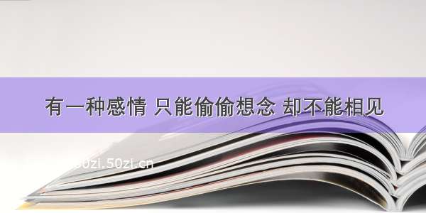 有一种感情 只能偷偷想念 却不能相见