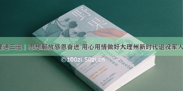 「理通三迤」思想解放感恩奋进 用心用情做好大理州新时代退役军人工作