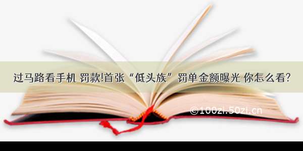 过马路看手机 罚款!首张“低头族”罚单金额曝光 你怎么看?