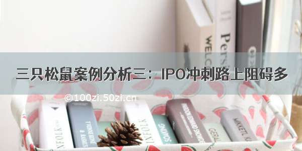 三只松鼠案例分析三：IPO冲刺路上阻碍多