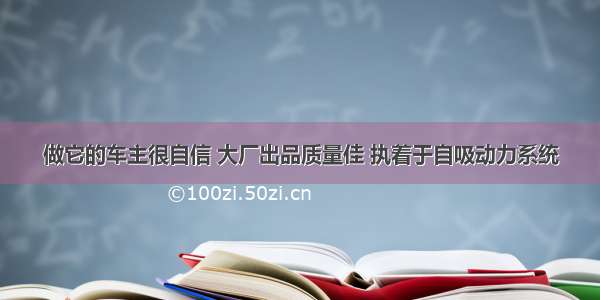 做它的车主很自信 大厂出品质量佳 执着于自吸动力系统