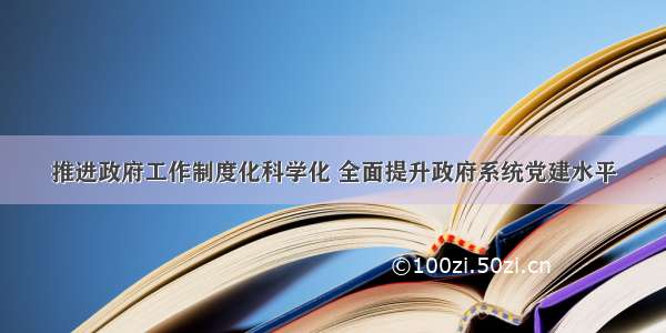 推进政府工作制度化科学化 全面提升政府系统党建水平