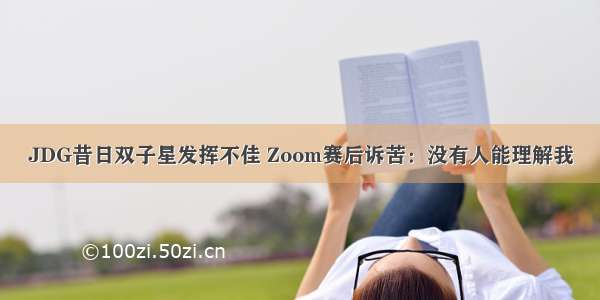 JDG昔日双子星发挥不佳 Zoom赛后诉苦：没有人能理解我