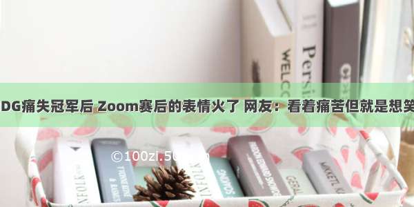 JDG痛失冠军后 Zoom赛后的表情火了 网友：看着痛苦但就是想笑