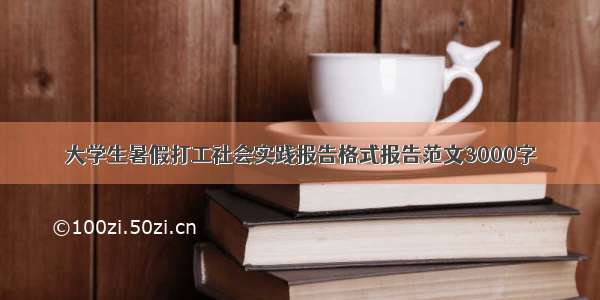 大学生暑假打工社会实践报告格式报告范文3000字