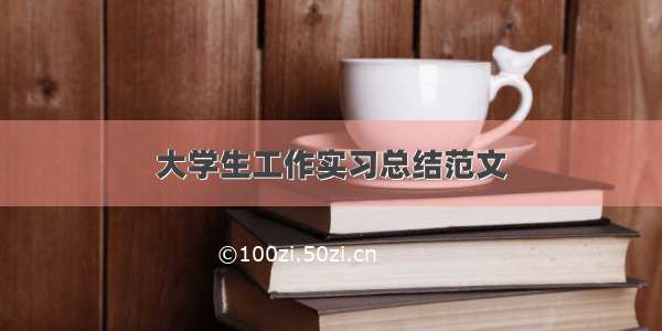 大学生工作实习总结范文