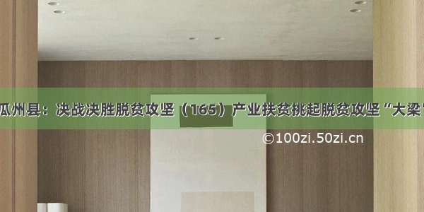 瓜州县：决战决胜脱贫攻坚（165）产业扶贫挑起脱贫攻坚“大梁”