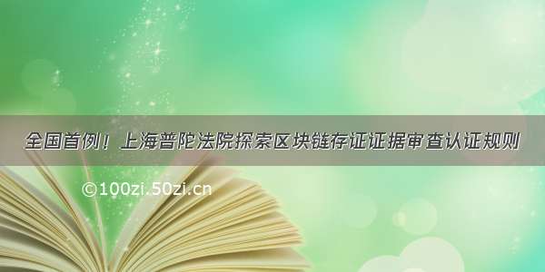 全国首例！上海普陀法院探索区块链存证证据审查认证规则