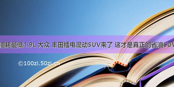 油耗最低1.9L 大众 丰田插电混动SUV来了 这才是真正的省油SUV