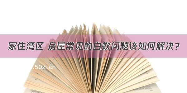 家住湾区 房屋常见的白蚁问题该如何解决？