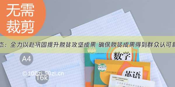 吴英杰：全力以赴巩固提升脱贫攻坚成果 确保脱贫成果得到群众认可和好评