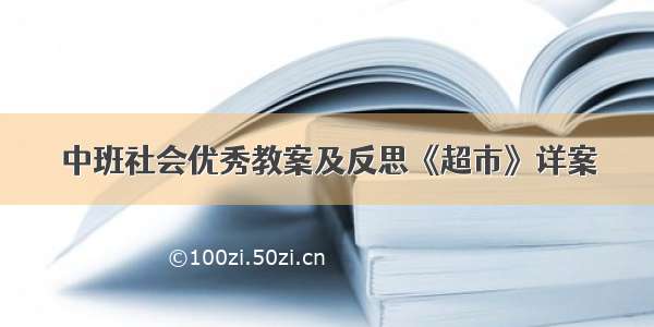 中班社会优秀教案及反思《超市》详案