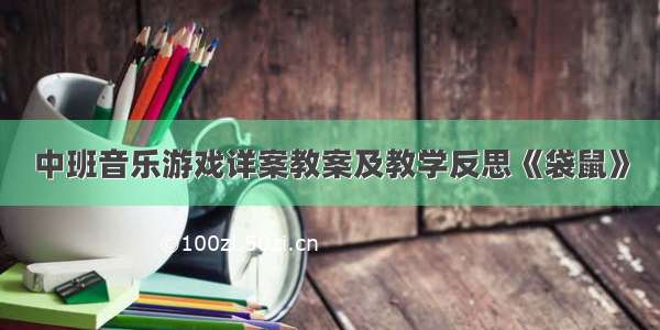 中班音乐游戏详案教案及教学反思《袋鼠》