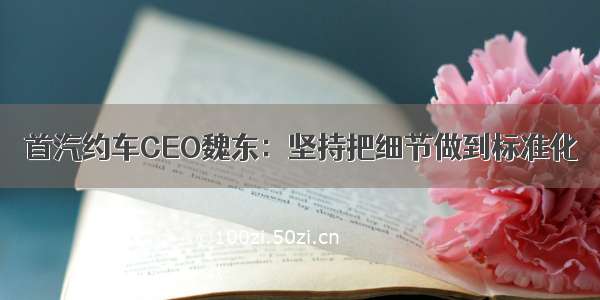 首汽约车CEO魏东：坚持把细节做到标准化