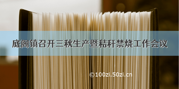 底阁镇召开三秋生产暨秸秆禁烧工作会议