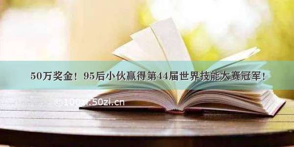 50万奖金！95后小伙赢得第44届世界技能大赛冠军！