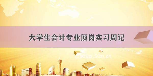 大学生会计专业顶岗实习周记