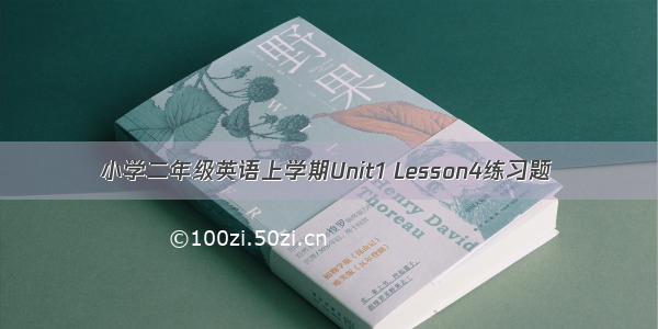 小学二年级英语上学期Unit1 Lesson4练习题