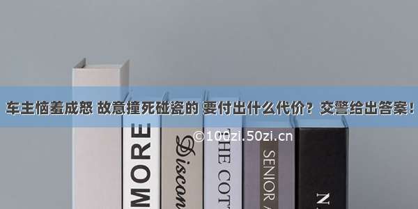 车主恼羞成怒 故意撞死碰瓷的 要付出什么代价？交警给出答案！