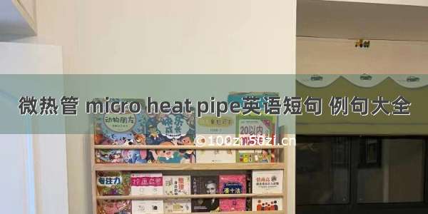 微热管 micro heat pipe英语短句 例句大全