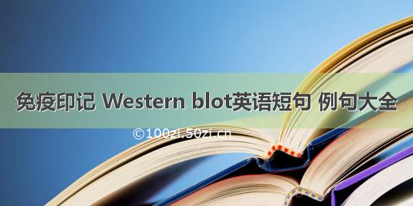 免疫印记 Western blot英语短句 例句大全