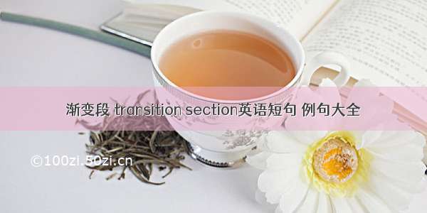 渐变段 transition section英语短句 例句大全