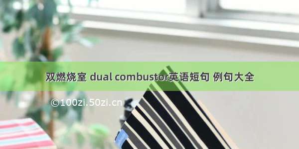 双燃烧室 dual combustor英语短句 例句大全