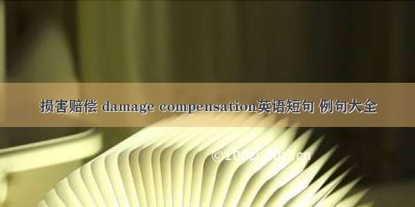 损害赔偿 damage compensation英语短句 例句大全