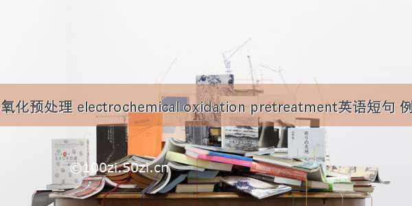 电化学氧化预处理 electrochemical oxidation pretreatment英语短句 例句大全