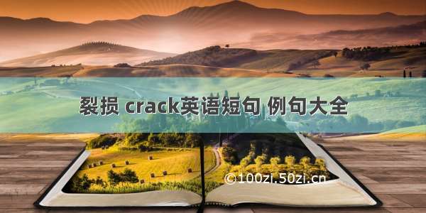 裂损 crack英语短句 例句大全