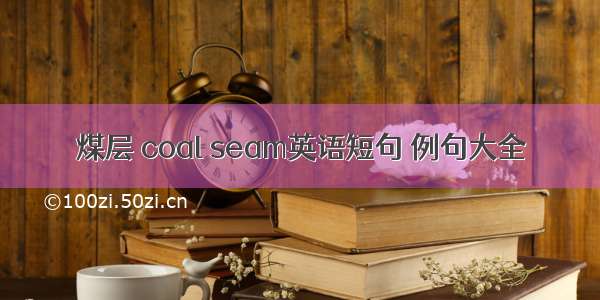 煤层 coal seam英语短句 例句大全