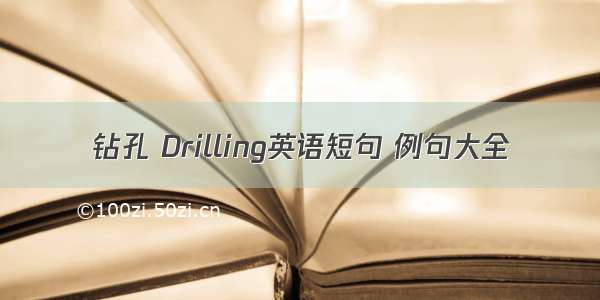 钻孔 Drilling英语短句 例句大全