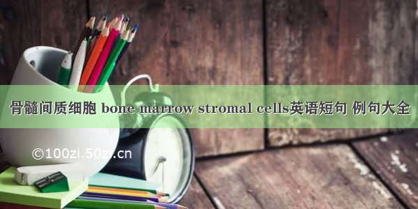 骨髓间质细胞 bone marrow stromal cells英语短句 例句大全